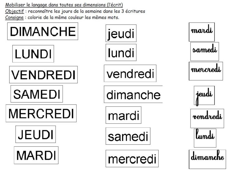 Associer Des Mots Dans Les 3 écritures Gs