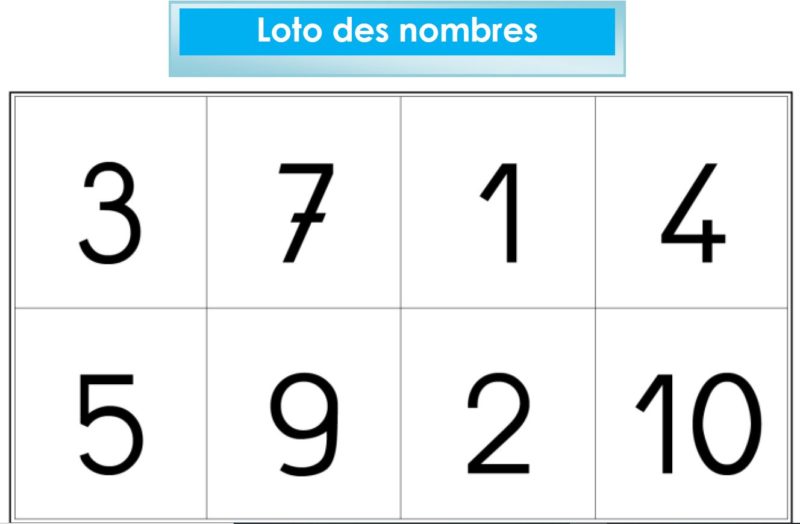 Loto Des Nombres De Ecole Maternelle Maurice Mazu